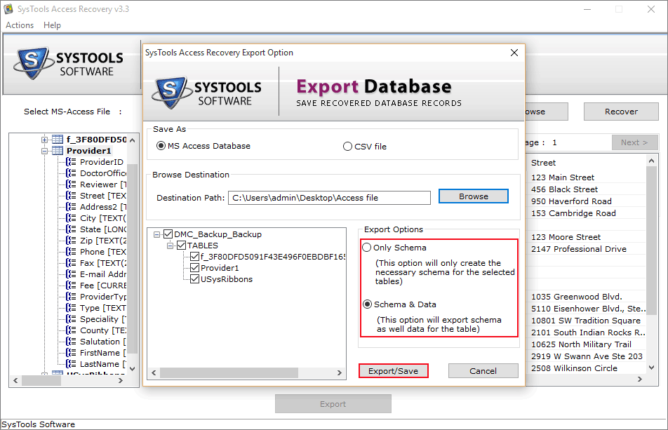 export data