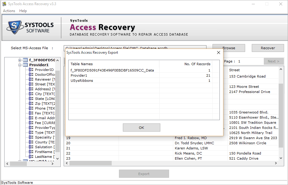 export data